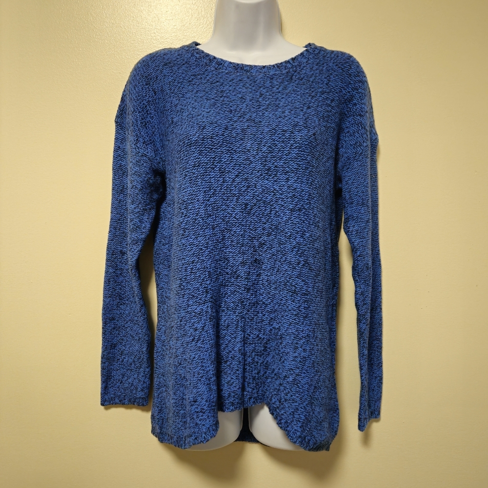 Philosophy Sweater Washed Demin Heather Black Blue Winter Warm Cozy Womens Small